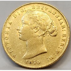 AUSTRALIA 1870 . ONE 1 SOVEREIGN . SYDNEY . GOLD